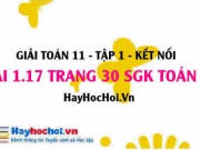 Bài 1.17 SGK Toán 11 tập 1 Kết nối tri thức